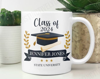 Personalized Graduation Mug, Class of 2024, Graduation Gift, Senior 2024, High School Grad, College Graduation - GRA002