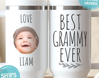 Custom Grammy Tumbler, Personalized 40 oz Tumbler, Custom Photo Gift, Personalized Grammy Mothers Day Gift from Grandkids - FAM006