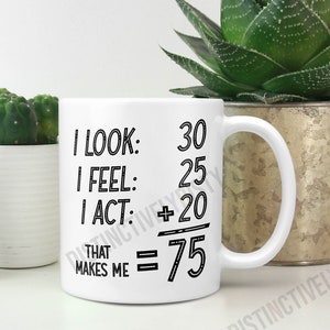 75th Birthday Gifts for Women, Grandma Mom Dad Birthday Gift Present, Born in 1950, Happy Birthday Funny Mugs Gift - BDY001