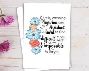 Physician Assistant PA Card, Graduation Appreciation Greeting Card - PRO001