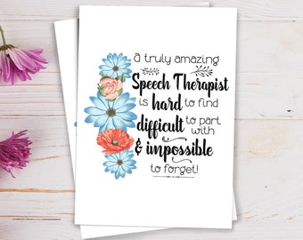Speech Therapist Gift - Thank You Greeting Card, SLP Appreciation, Retirement Gift -  PRO001