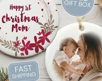 Personalized Mom's First Christmas Ornament, New Mom Gift, Baby First Christmas - FPM003