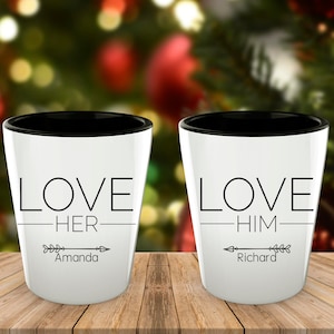 Personalized Couple Shot Glass, Gift for couple, Wedding and Engagement Gifts - COU006