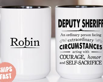 Deputy Sheriff Gifts, Personalized Sheriff Deputy Gifts, Appreciation Gift, Law Enforcement Mug Gift, Sheriff Retirement - PRO007