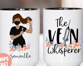 Phlebotomist Gifts, Personalized Mug, Med Lab Week, Laboratory Gifts, Nurse Graduation Gifts, Nurse Appreciation, Custom Mug - NUR007