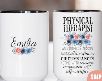 Physical Therapist Gifts, Personalized Therapist Mug, PT Gifts, Nurse Appreciation Gift, Therapist Graduation Gift, Therapy Gift - NUR010