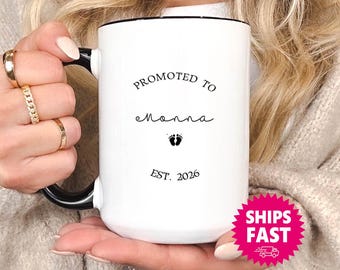 Nonna Gifts, Promoted to Nonna, Nonna Coffee Mug, Nonna To Be, Pregnancy Announcement, Baby Reveal Gift, Est. 2026 - FAM044