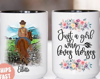 Personalized Horse Gifts Horse Lover, Equestrian Gifts, Just a girl who loves horses - JAG003