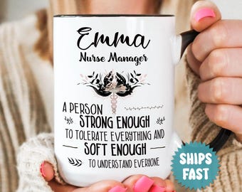 Nurse Manager Gift, Charge Nurse, Personalized Nurse Gift, Nurse Week Gift, Gift for Nurse, Custom Coffee Mug, Appreciation Mug - NUR003