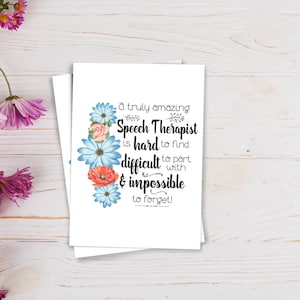 Cadeau pour orthophoniste - carte de voeux de remerciement, remerciement pour orthophoniste, cadeau de retraite - PRO001