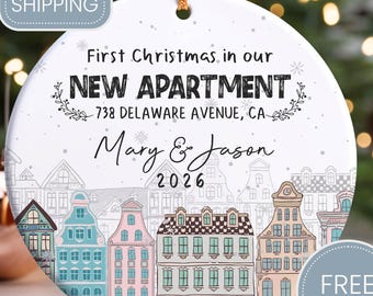 Our First Apartment Christmas Ornament Personalized, First Christmas in our New Home Ornament, New Apartment Gift, New House Gift - CHO046