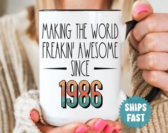 40th Birthday Mug, 1986 Vintage Mug, 40 Years Old Birthday Present, Happy 40th Dad Birthday, Gift for Him Her - BDY003