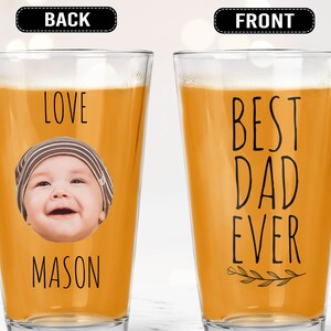 Best Dad To Us Photo - Personalized Custom Beer Glass