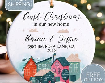 Our First Home Ornament, Our First Christmas in Our New Home Ornament, Personalized Home Ornament, House Warming Gift Idea - CHO042