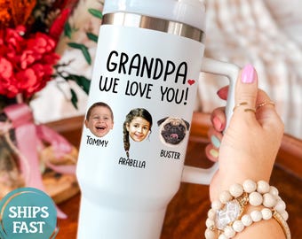 Personalized Grandpa Gifts, Grandpa Tumbler, Custom 40 oz Tumbler, Custom Photo Tumbler, Gifts for Grandpa from Grandkids - FAM020