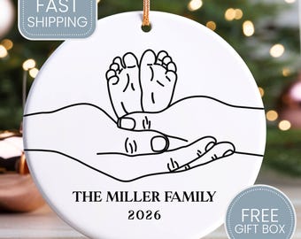 New Baby Custom Ornament, Birth announcement, Baby First Christmas Ornament, Baby Keepsake - CHO051