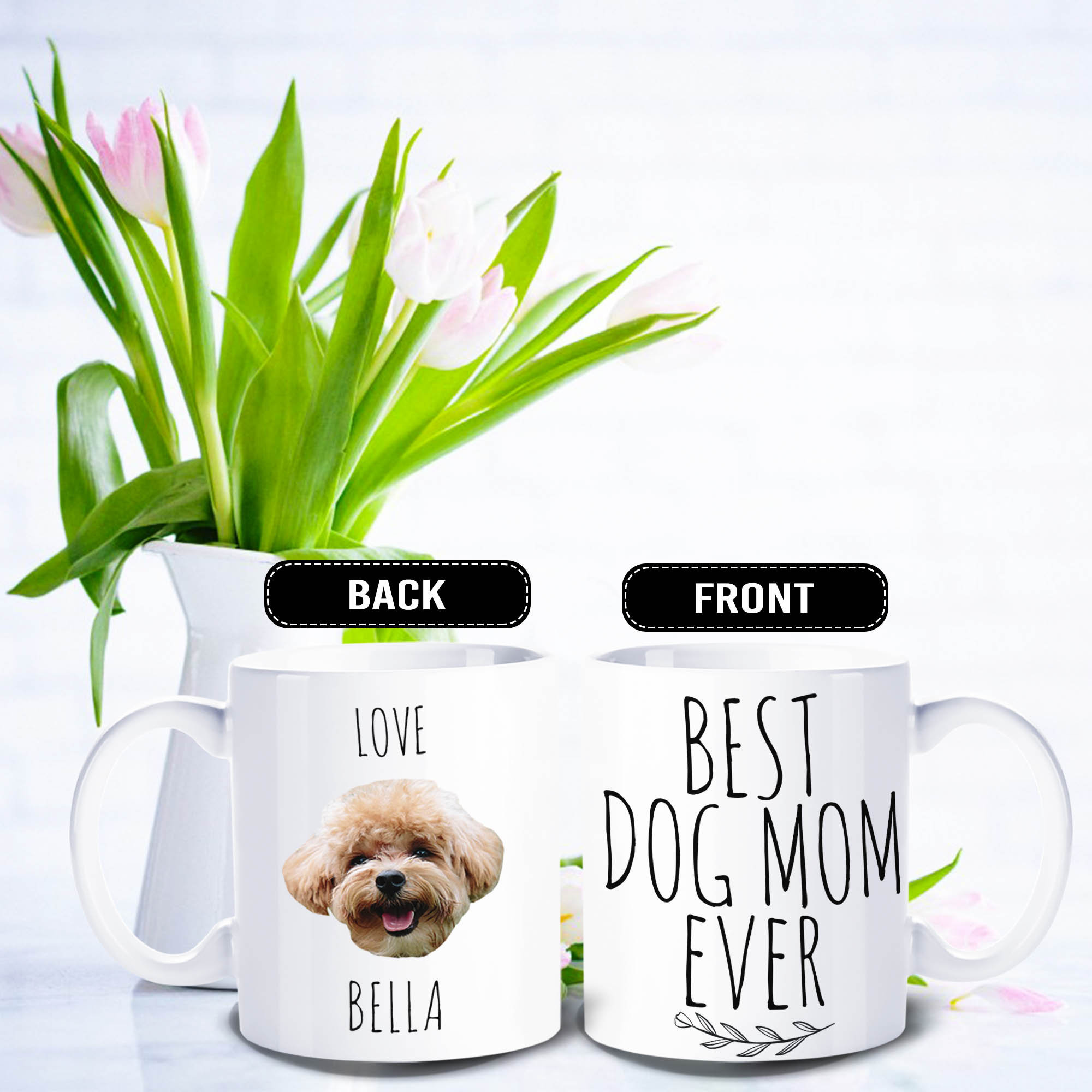Custom Personalized Reading Pet Mom Canvas - Gift For Dog Mom, Cat Mom - Up to 4 Pets main image 0