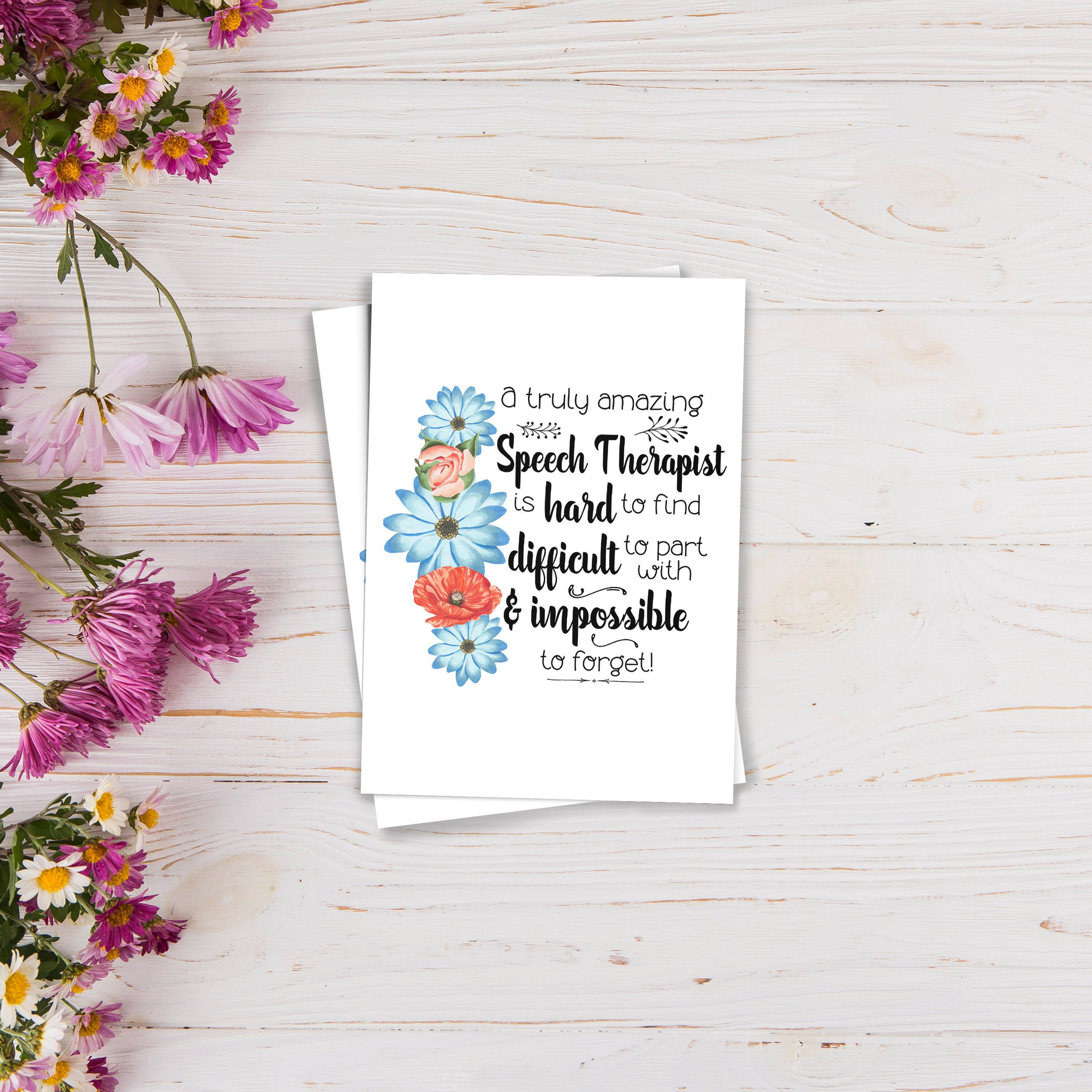 Speech Therapist Gift - Thank You Greeting Card, SLP Appreciation, Retirement Gift - PRO001