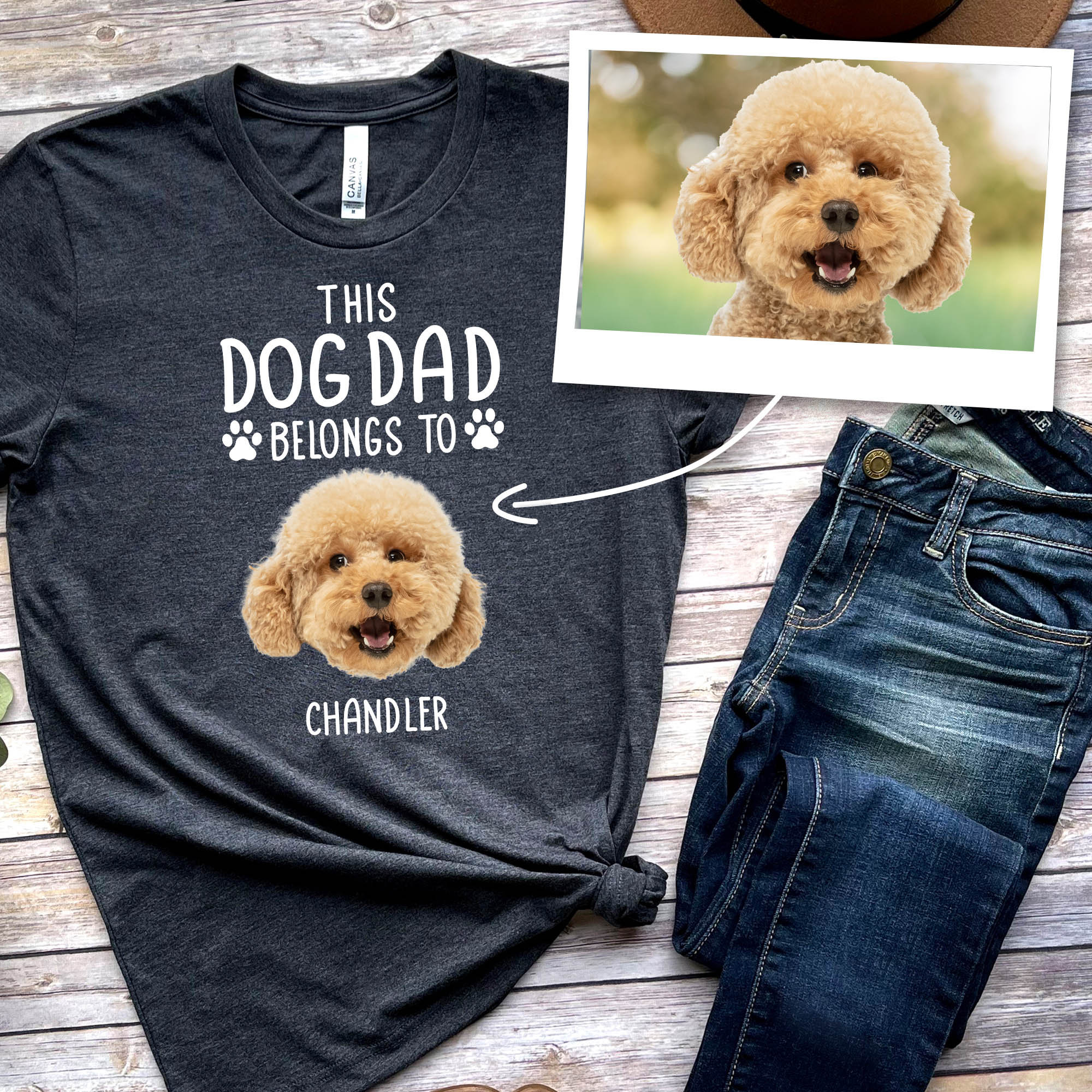 DistinctivelyDisty Personalized Dog Dad Shirt Dog Dad Gift This Dog Dad Belongs To Gift for Dog Lovers Dog Father Gift Pet Parent FAM022