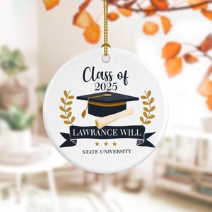 Graduation Ornament Personalized, Class Of 2025, College Ornament, College Graduation Gift for Her, Senior Graduation - GRA002