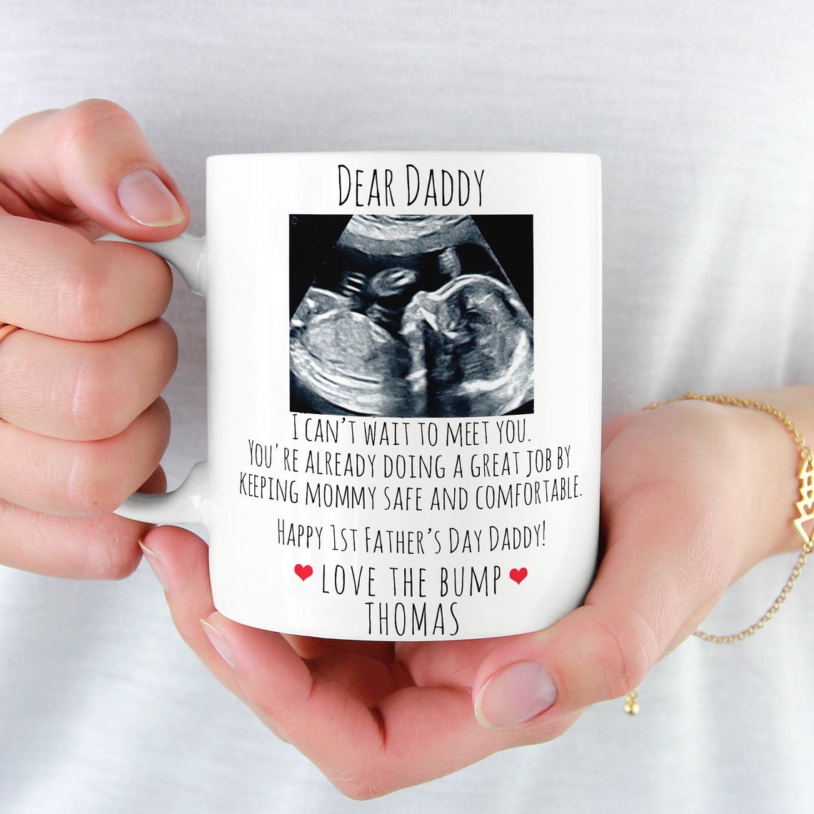Ultrasound 1st Father's Day Mug Sonogram Gift Custom Etsy