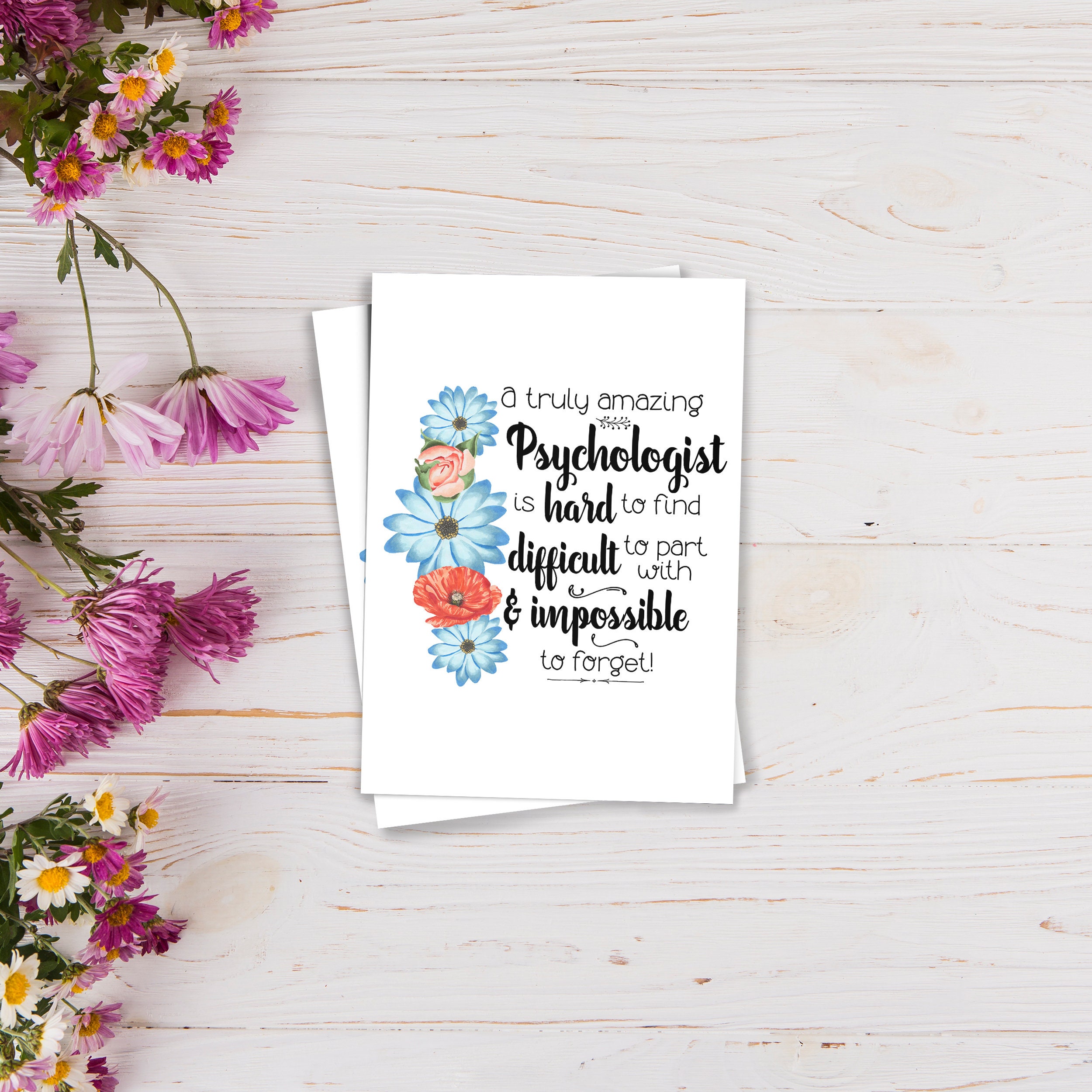 Psychologist Card Thank You Greeting Card School Etsy