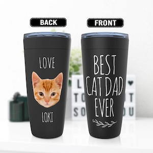 Best Cat Dad Tumbler, Gift For Cats Lover, Cat Dad Fathers Day Gifts, Personalized Viking Tumblers Gift For Dad - Fam006