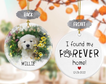 Personalized Dog Ornament, Pet Photo ornament, Cat Adoption Gift, Dog Adoption Gift, Pet Adoption Rescue, Custom Christmas Decor - CHO026