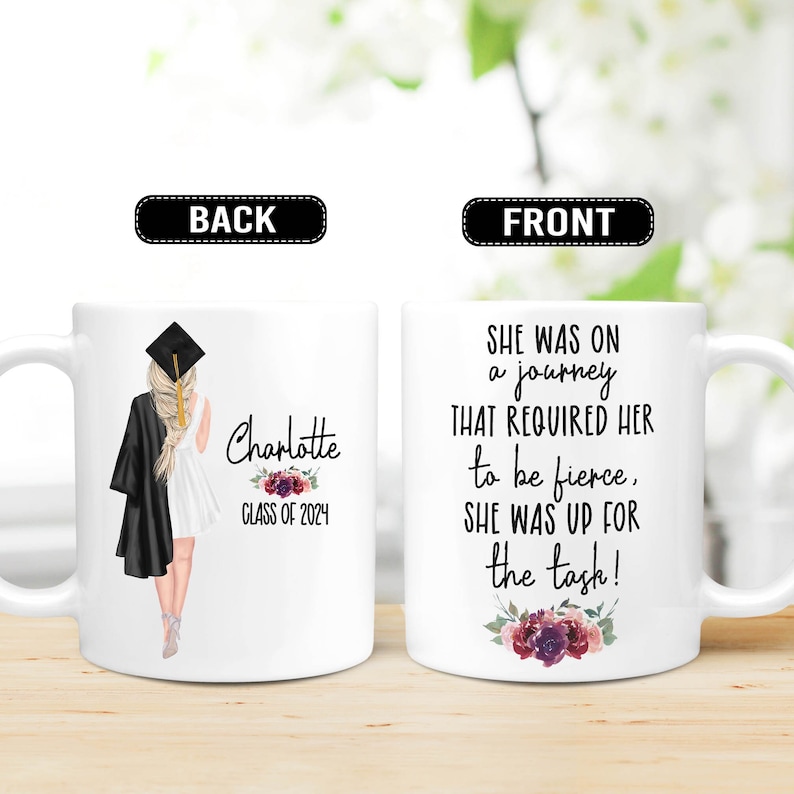 Personalized PHD Graduation Mug Gifts, Class of 2024, Senior 2024, High School Graduation, College Graduation GRA008 image 1