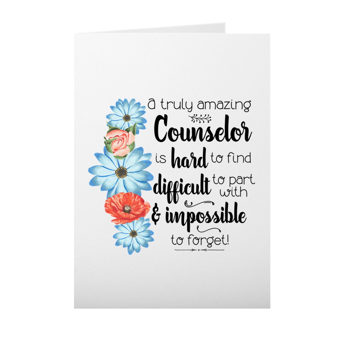 Counselor Thank you card Appreciation Gift Greeting Card Etsy
