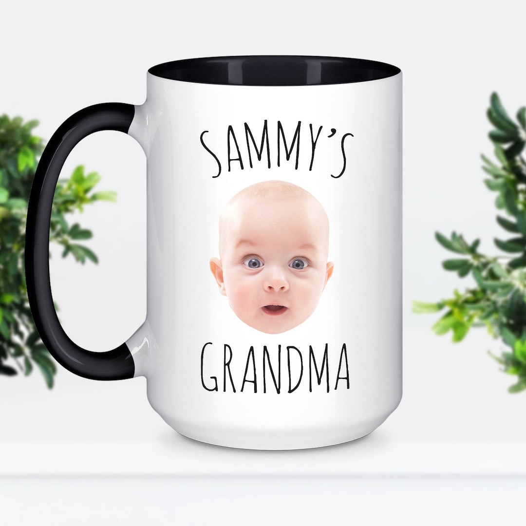 Personalized Grandma Mugs, Grandma Gifts, Baby Face Mug, Gift for Grandma, Grandmother Mug