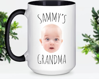 Personalized Grandma Mugs, Grandma Gifts, Baby Face Mug, Gift for Grandma, Grandmother Mug, Grandma Birthday, Grandma Coffee Mug - FAM019