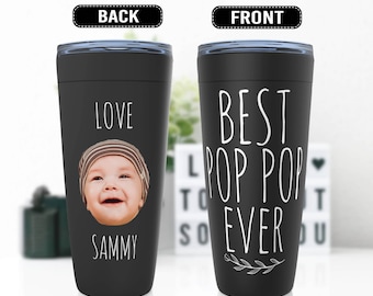 Gifts For Pop Pop, Grandparent Gifts, Personalized Viking Tumblers, Gift For Dad, Custom Photo Tumbler - Fam006