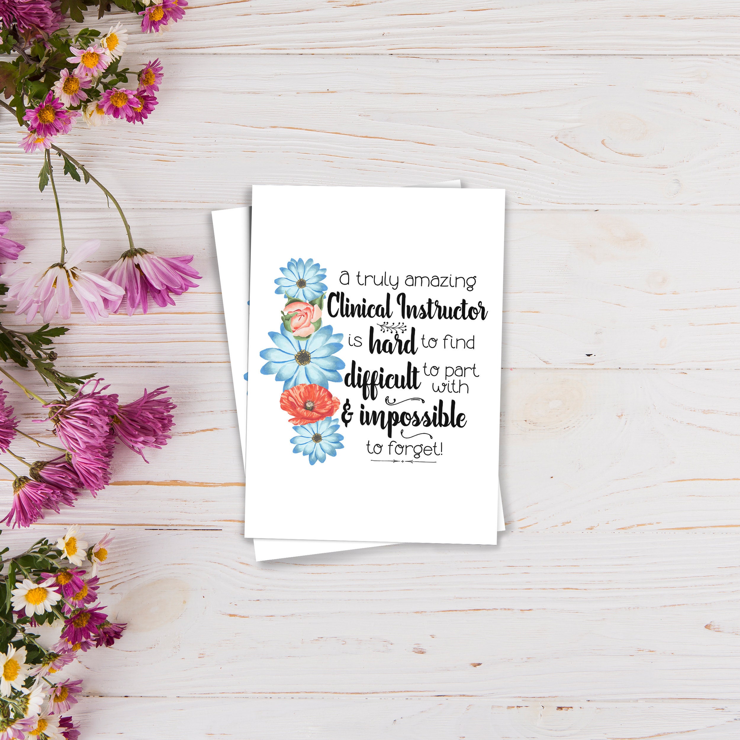 Card for Clinical Instructor Thank you Greeting Card Etsy