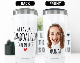 Personalized Grandma Tumbler From Granddaughter, Insulated Tumbler Gifts for Grandpa, Mothers Day Photo Tumbler - FAM026