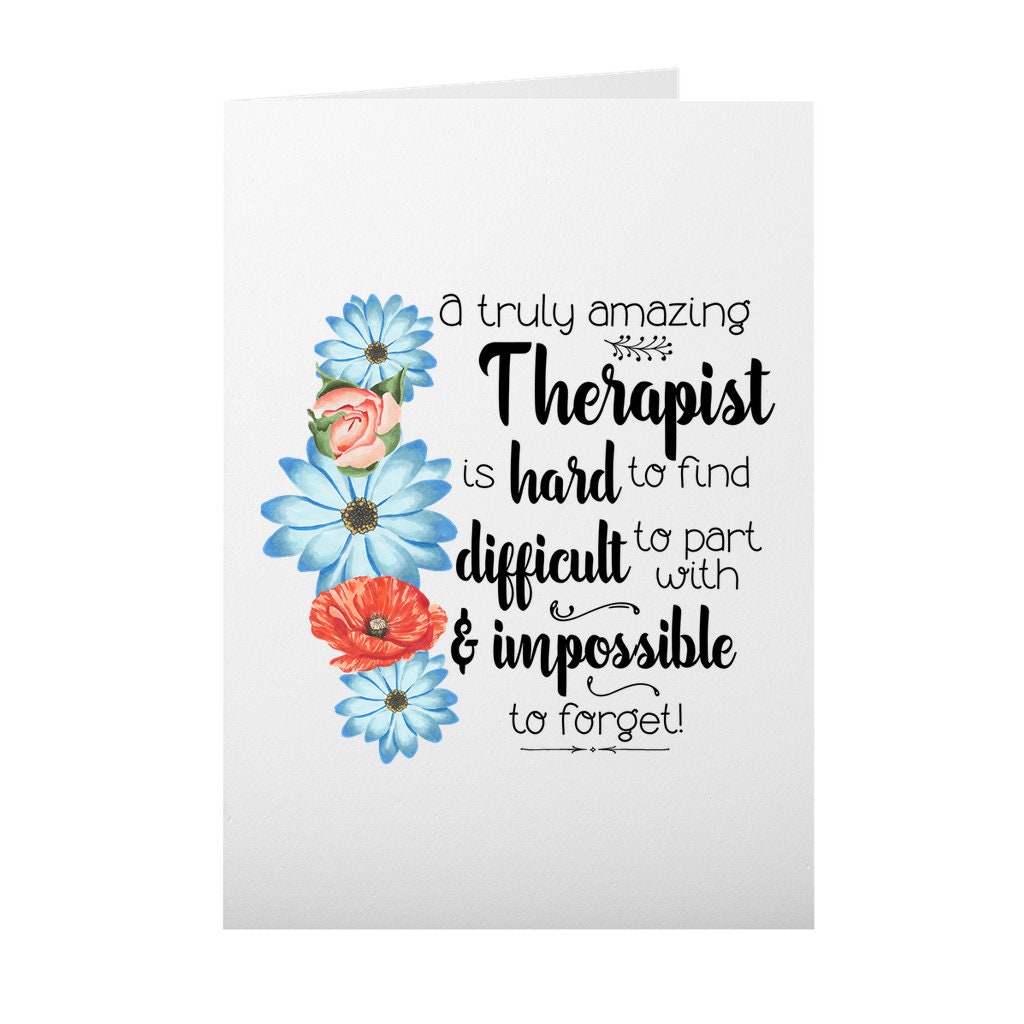 Therapist Gift Therapist Card Appreciation Gift Greeting Etsy