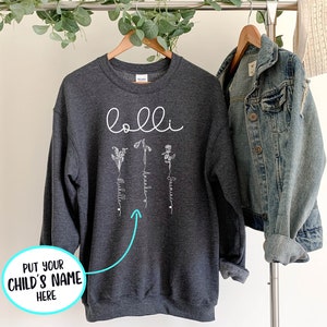 Lolli Sweatshirt, Custom Name Shirt, Birth Month Flowers, Lolli Shirt, Lolli Gift, Shirt For Grandma, Grandmother Gift, Mothers Day - Fam018