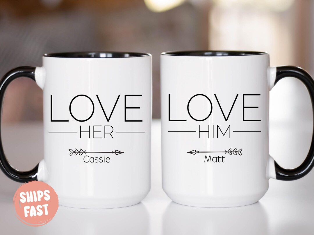 Partner Gift Personalized Couple Mug Set, Gift for Couple, Wedding and Engagement ...