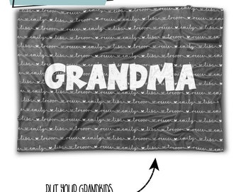 Personalized Grandma Blanket, Grandma Gift with names of Grandkids, Custom name blanket