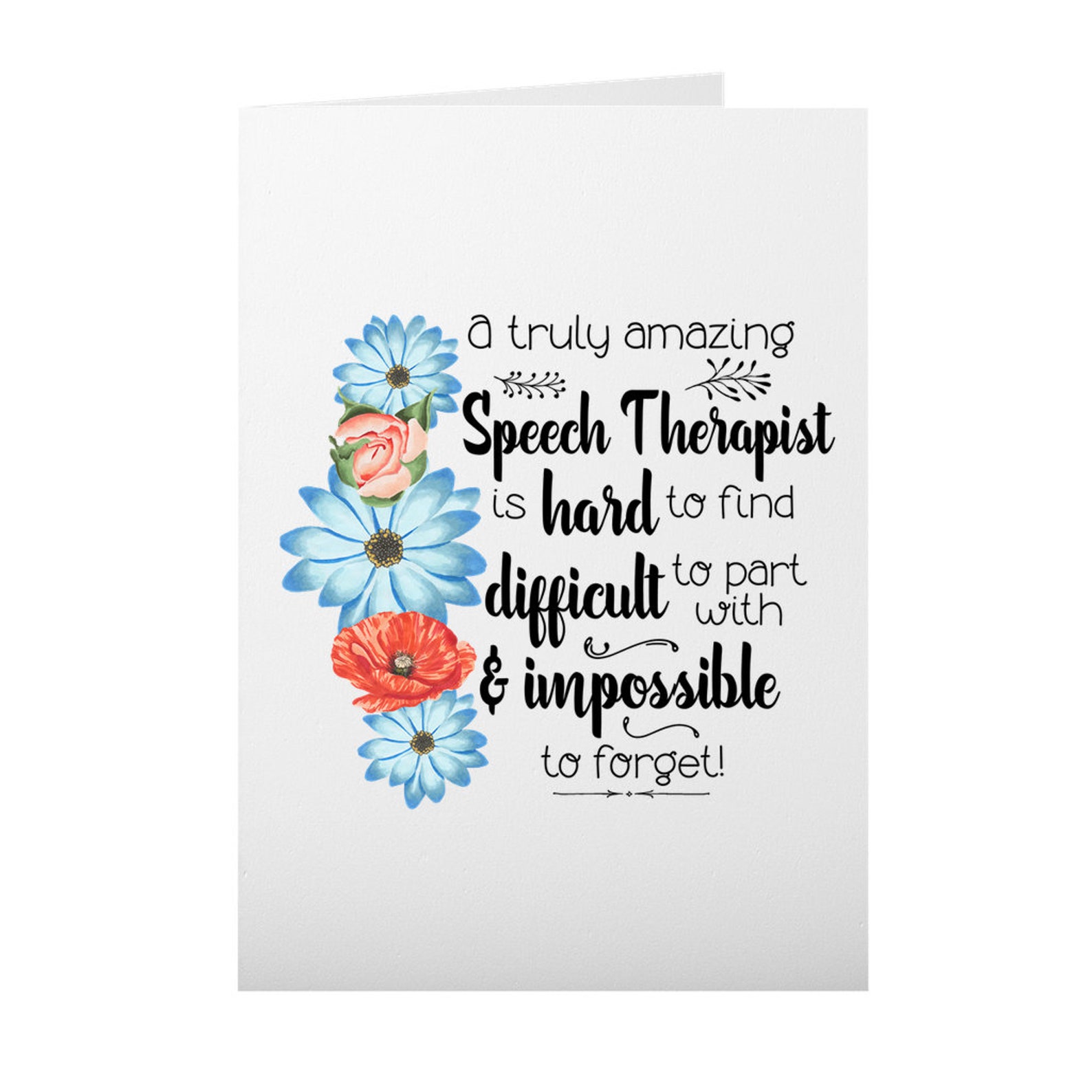 Speech Therapist Gift Thank You Greeting Card SLP Etsy UK