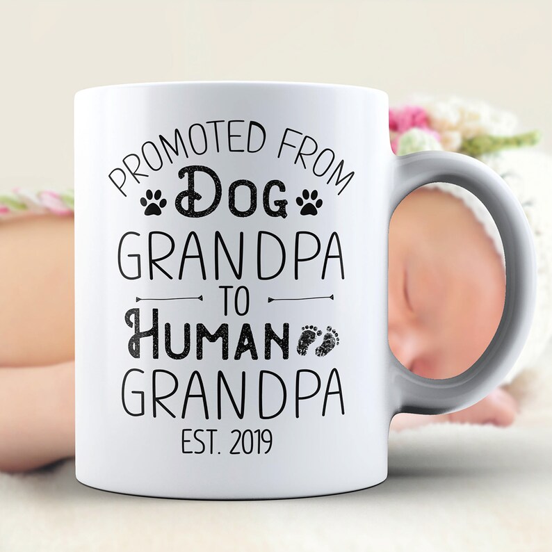 Dog Grandpa to Human Grandpa Mug Gift for Announcing Baby for Etsy