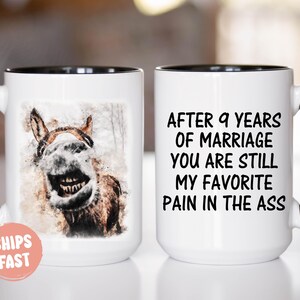 9th Anniversary Gift For Husband or Wife - Personalized Mug - COU001