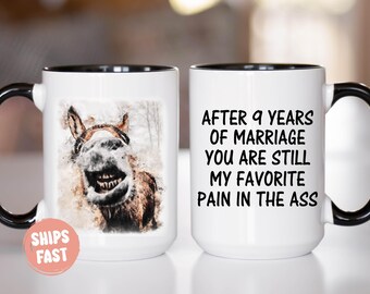 9th Anniversary Gift For Husband or Wife - Personalized Mug - COU001