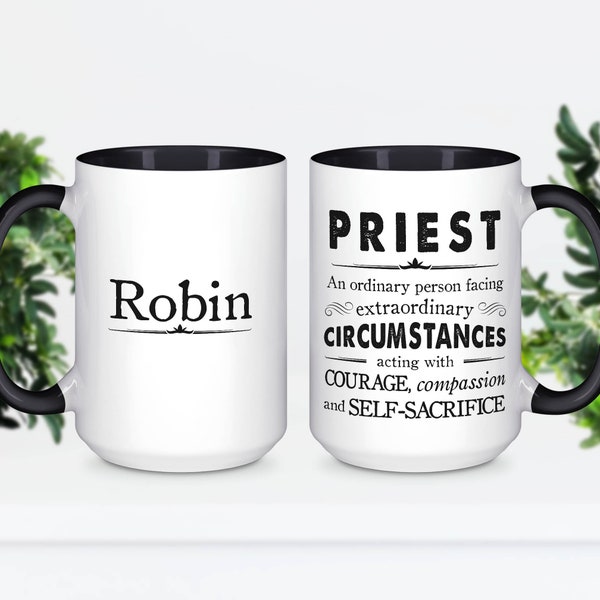Priest Gift, Personalized Priest Mug, Priest Appreciation Gift, Confirmation Gift, Priest Retirement Birthday Christmas Present - PRO007