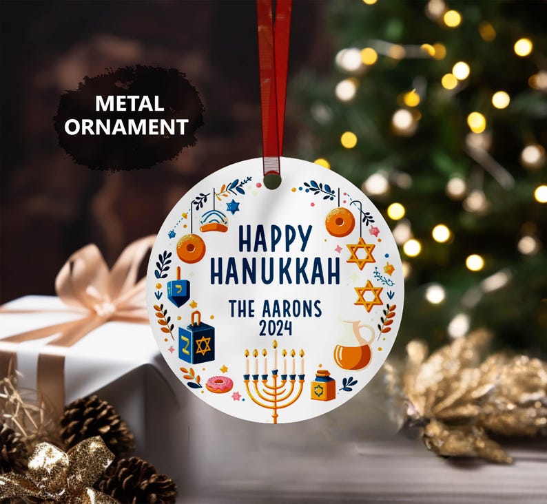 Happy Hannukah 2024, Hannukah Menorah Ornament, Hannukah Gifts