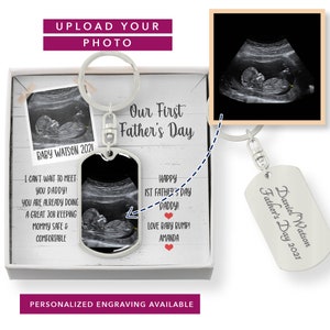 Father's Day Gift Ultrasound, Dad Keychain, Custom Keyring - NCU005