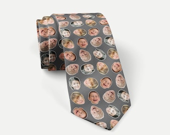 Custom Photo Ties, Photo Neck Ties, Personalized Faces Ties, gifts for new dads - Rush Shipping and Production available, ask within
