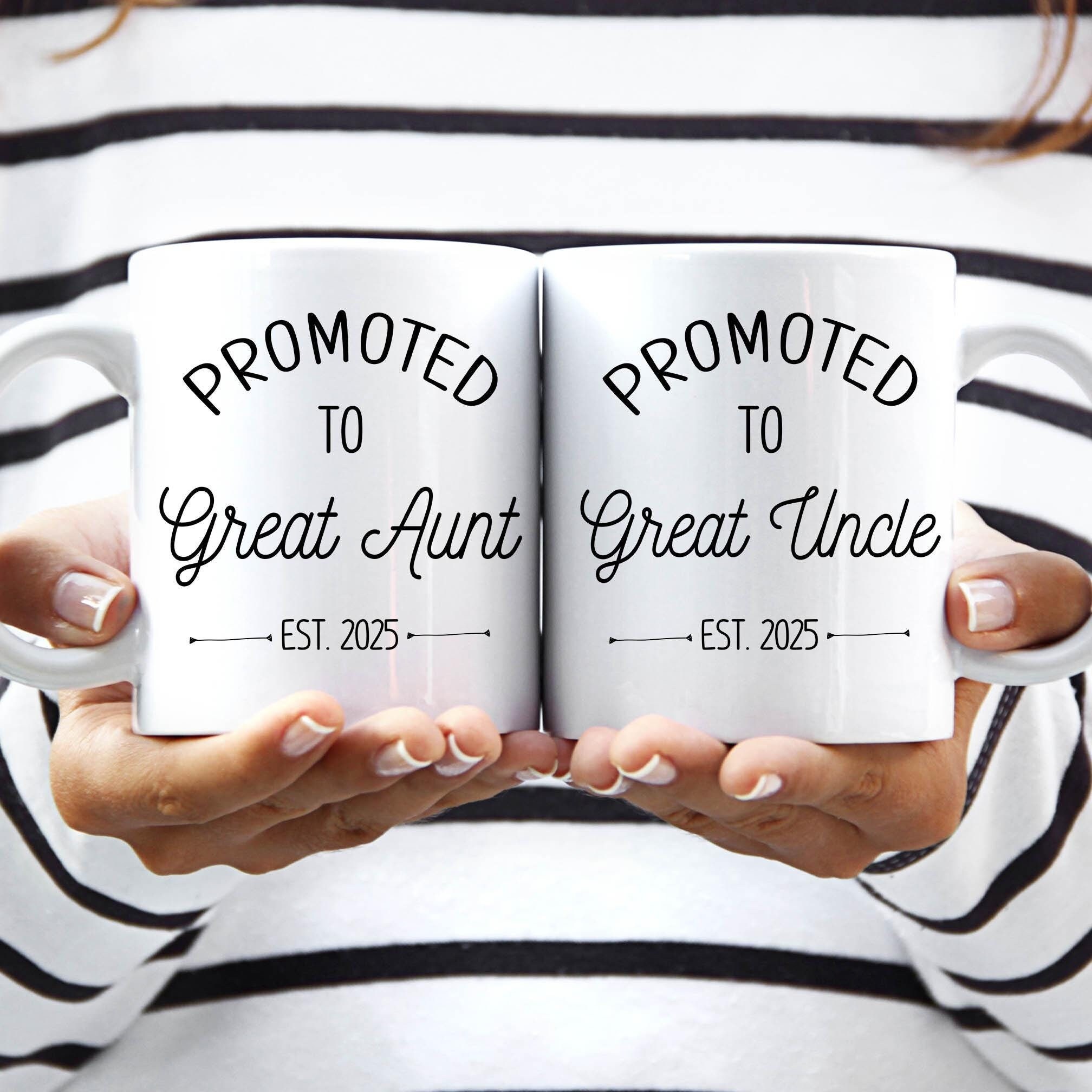 Great Aunt and Great Uncle Couples Mug Set EST 2027 for Pregnancy ...