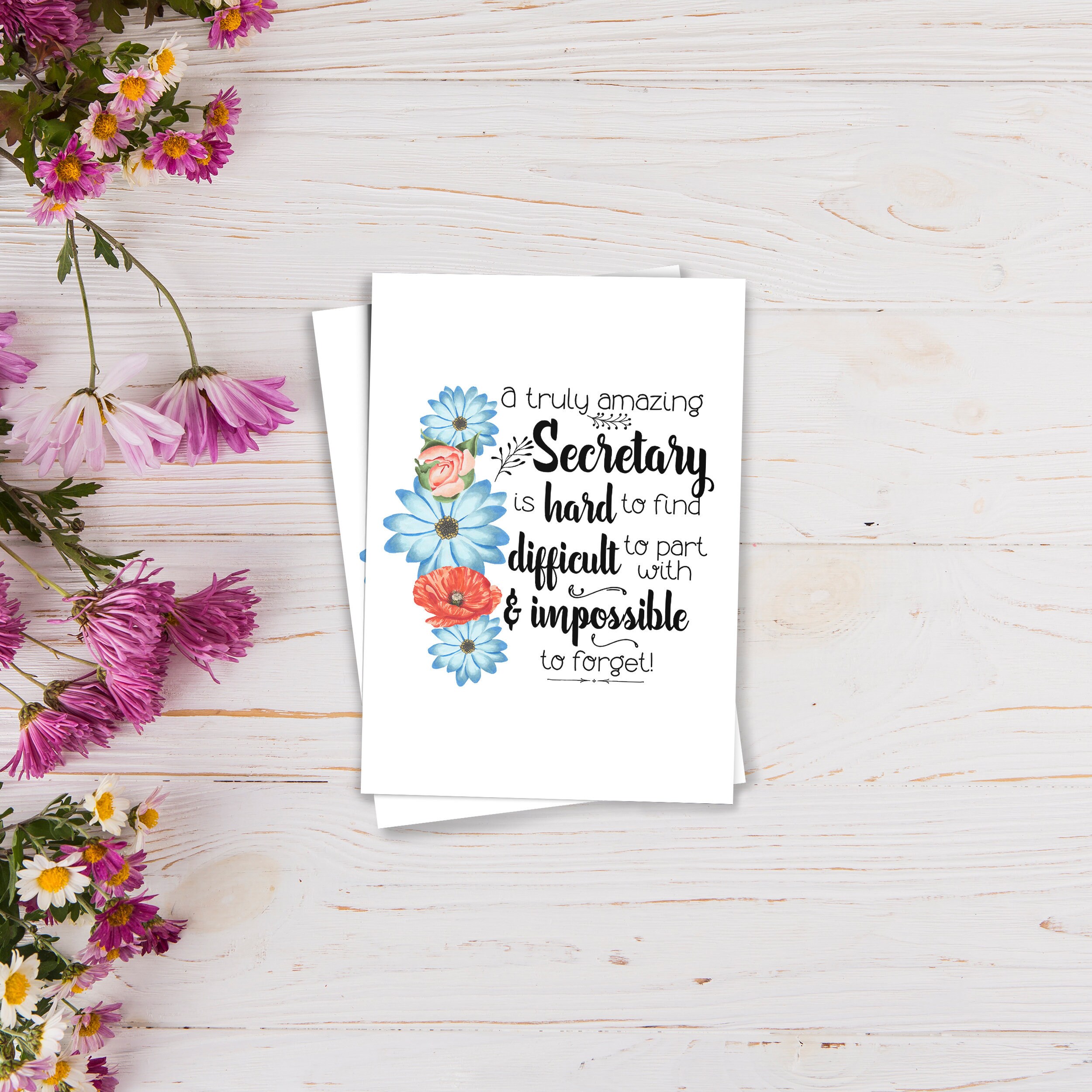 Secretary Thank You Greeting Card Appreciation Gift Etsy Secretary Thank You Greeting Card Appreciation Gift Etsy