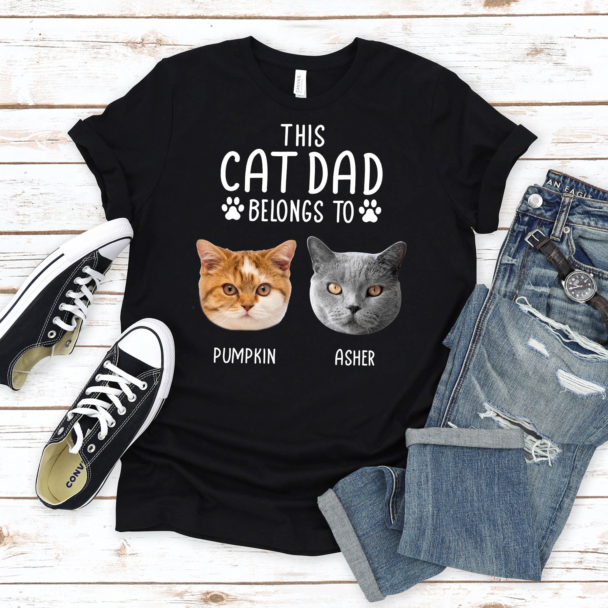 Personalized Cat Dad Shirt, Cat Tshirt for Cat Lovers, This